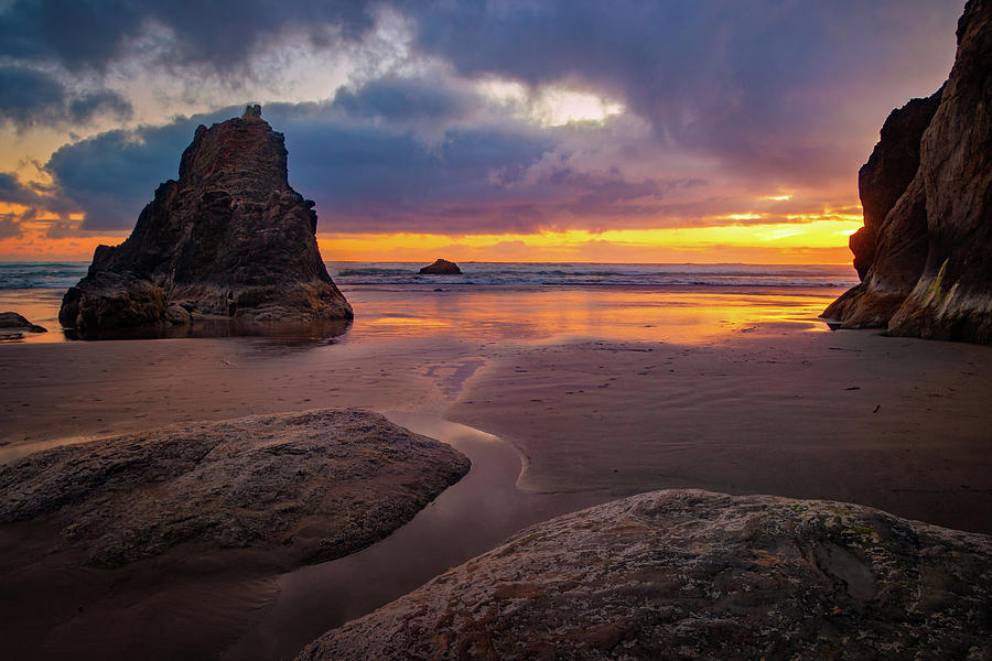 Oregon Coast Sunset Photograph by Carolyn Derstine