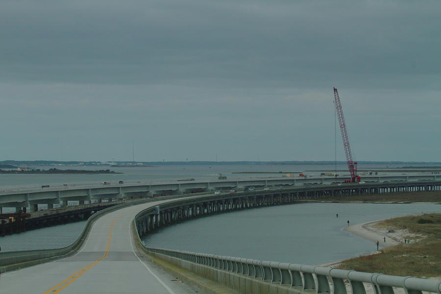 Oregon Inlet Bridge Construction 11 Photograph by Cathy Lindsey - Fine ...