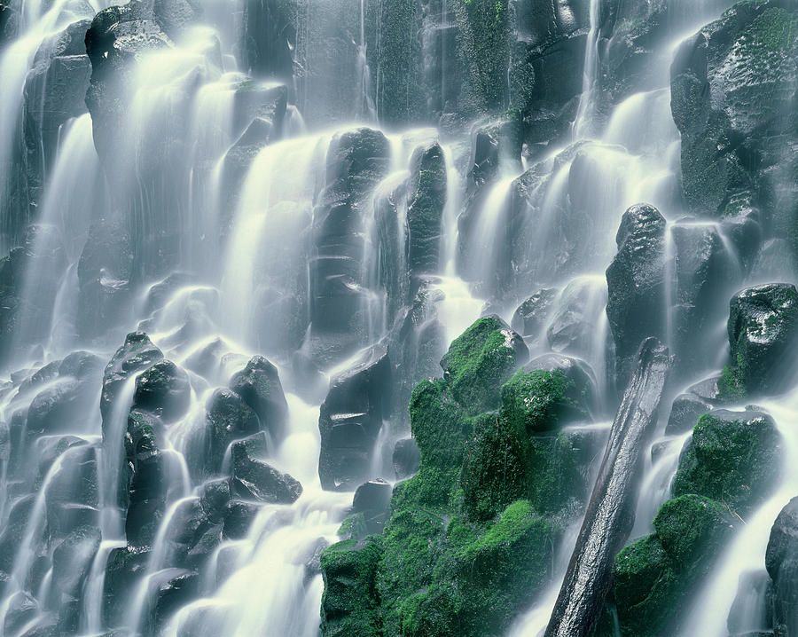 Waterfall Photograph - Oregon Mount Hood Nf, Mount Hood by John Barger