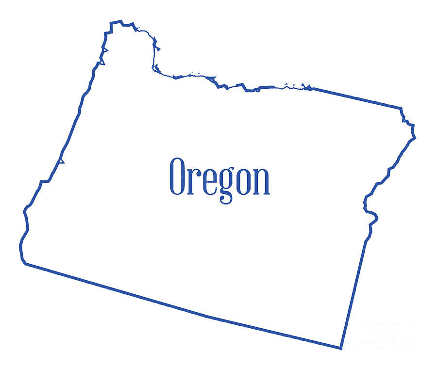 Oregon Outline Map Digital Art by Bigalbaloo Stock