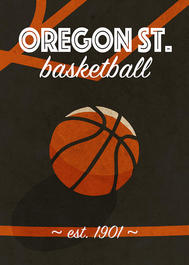 Oregon State Mixed Media - Oregon State College Basketball Vintage Retro University Poster Series by Design Turnpike