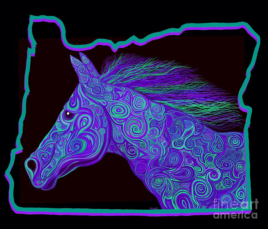 Oregon Wild Mustang  Digital Art by Nick Gustafson