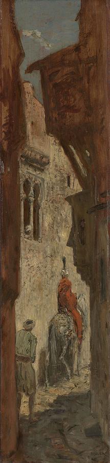 City Painting - Orental Street. by Marius Bauer -1867-1932-