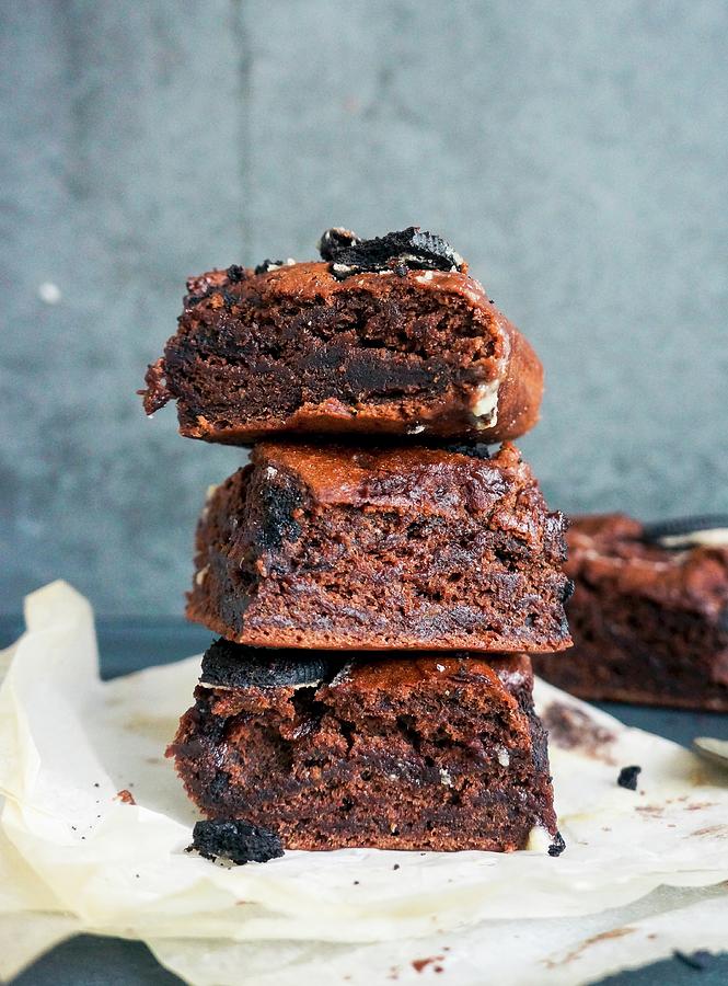 Oreo Biscuit Brownies Photograph by Velsberg