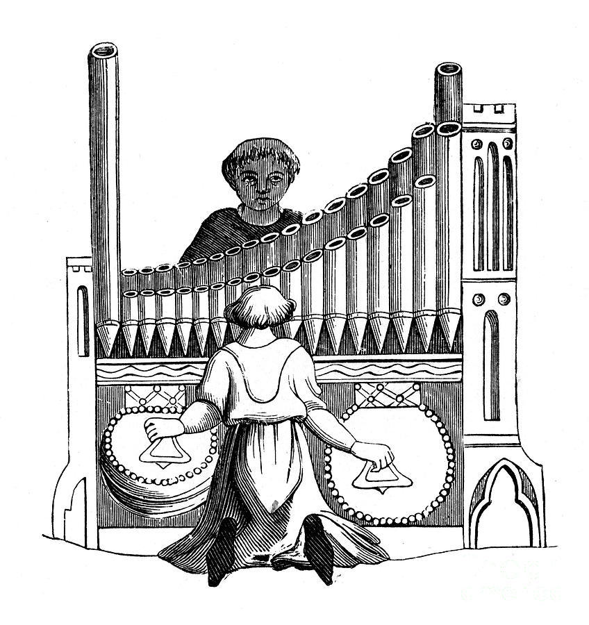 Organ With A Single Keyboard, 14th Drawing by Print Collector
