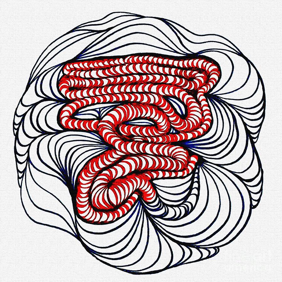 Abstract Drawing - Organic Maze by Sarah Loft