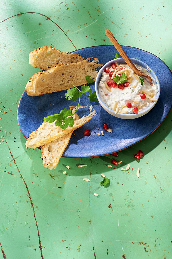 Oriental Curd Dip With Pomegranate Photograph by Jan-peter Westermann