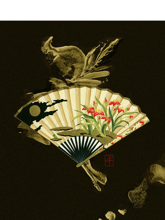 Bird Painting - Oriental Fan I by Nancy Slocum