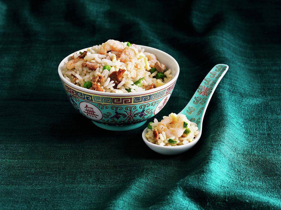 Oriental Rice With Prawns And Chicken Photograph by Frank Adam