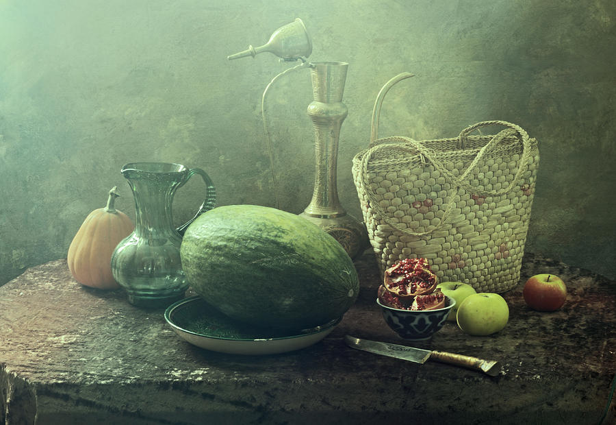 Pumpkin Photograph - Oriental Still Life-3 by Ustinagreen