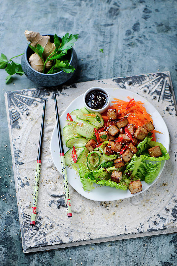 Oriental Vegetables With Tofu, Chilli And Sesame Seeds Photograph by Ewgenija Schall