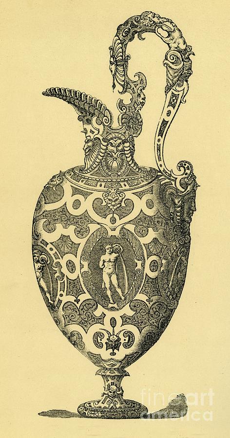 Original Design For A Vase Or Ewer Drawing by Print Collector