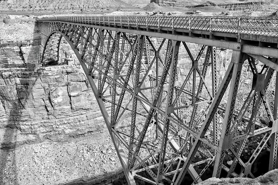 Original Navajo Bridge in Black and White Photograph by Marisa Geraghty Photography