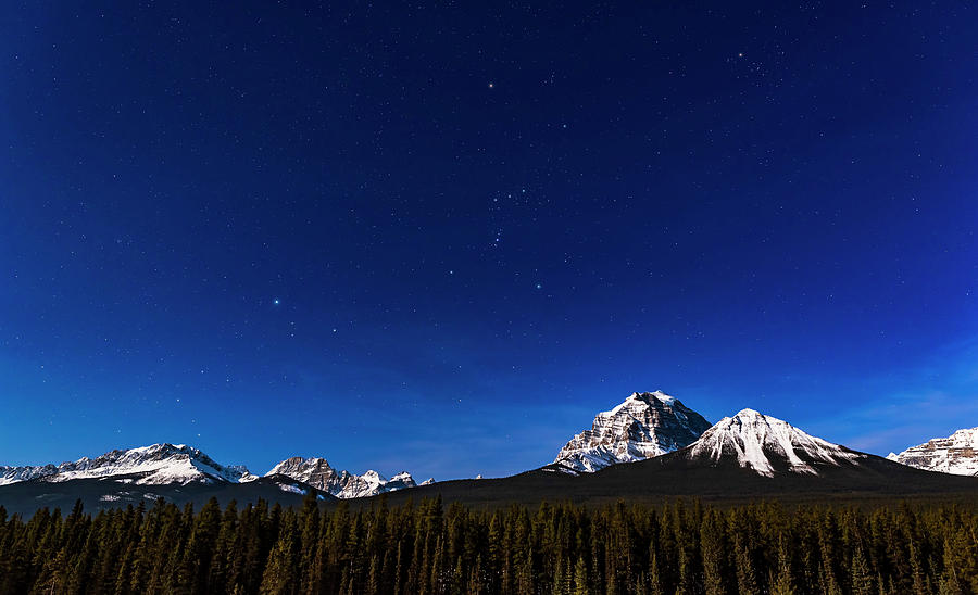 Orion And Canis Major Over Mt. Temple Photograph by Alan Dyer