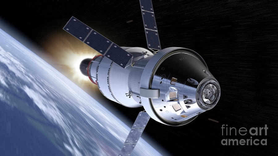 Orion And Esm Spacecraft In Earth Orbit Photograph by Nasa/science Photo Library