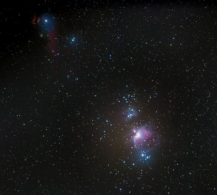 Orion and the Flame Nebula Photograph by Mark Duehmig