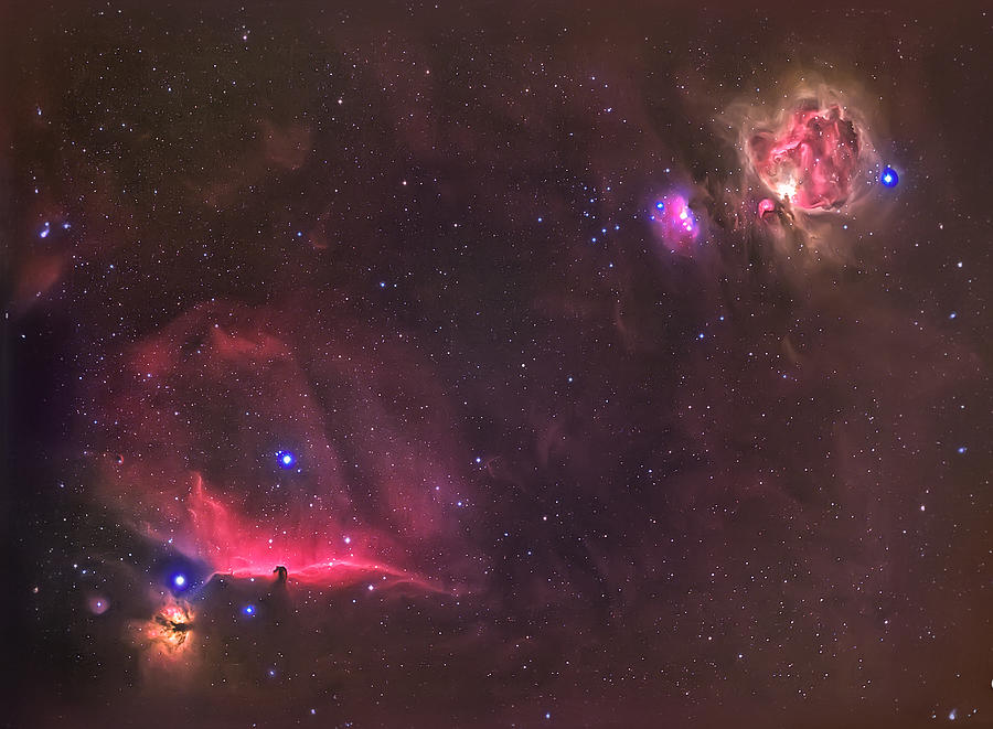 Space Photograph - Orion Belt Nebulas by Andrea Auf Dem Brinke