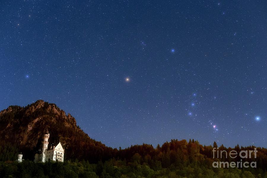 Orion Constellation And Neuschwanstein Castle Photograph by Amirreza Kamkar / Science Photo Library