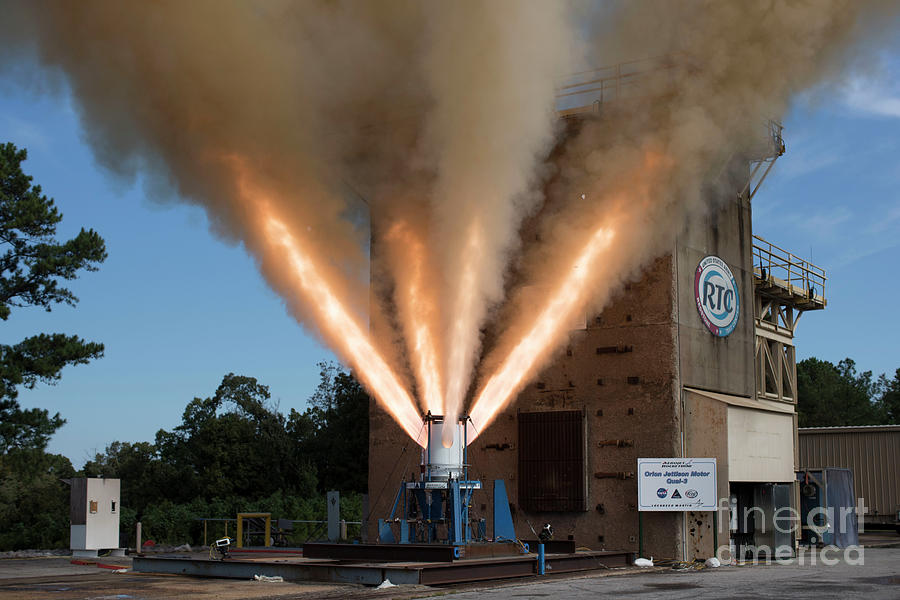 Orion Spacecraft Jettison Motor Testing Photograph by Science Photo Library Orion Spacecraft Jettison Motor Testing Photograph by Science Photo Library