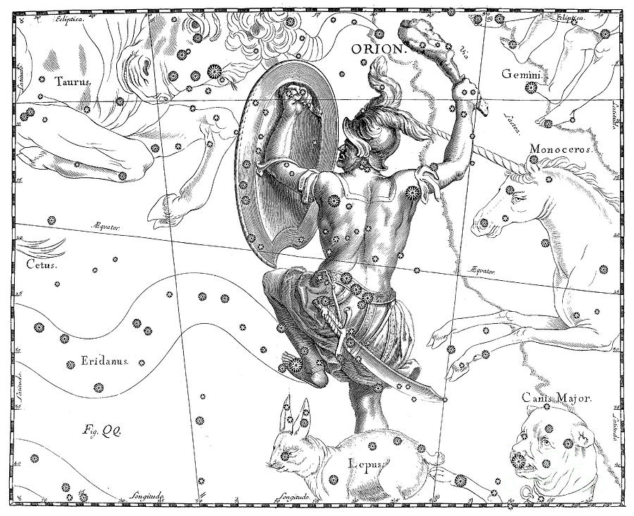 Orion, The Austral Constellation Of The Great Hunter Drawing by Johann