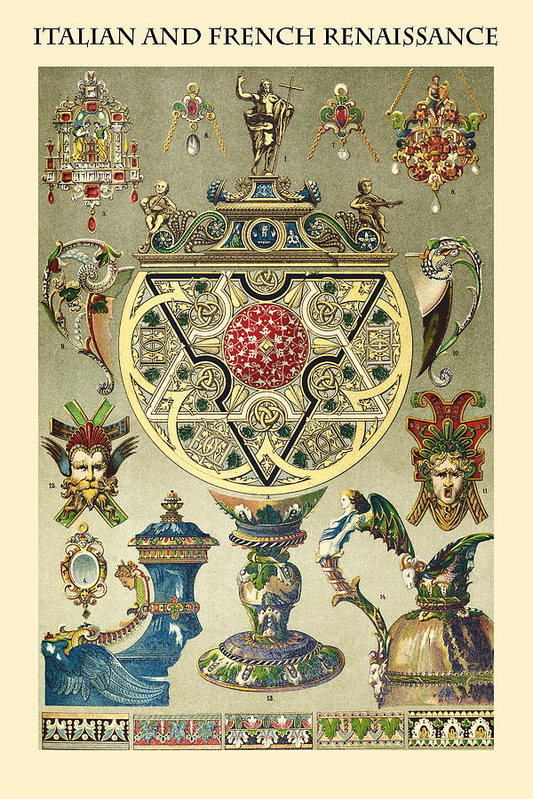 Ornament-ITALIAN & FRENCH RENAISSANCE Painting by Racinet