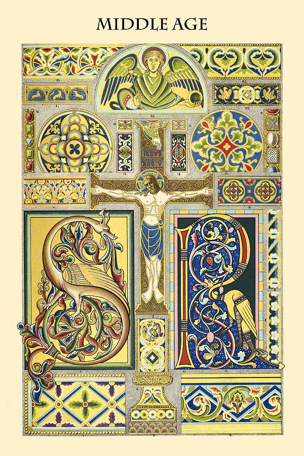 Ornament-MIDDLE AGES Painting by Racinet