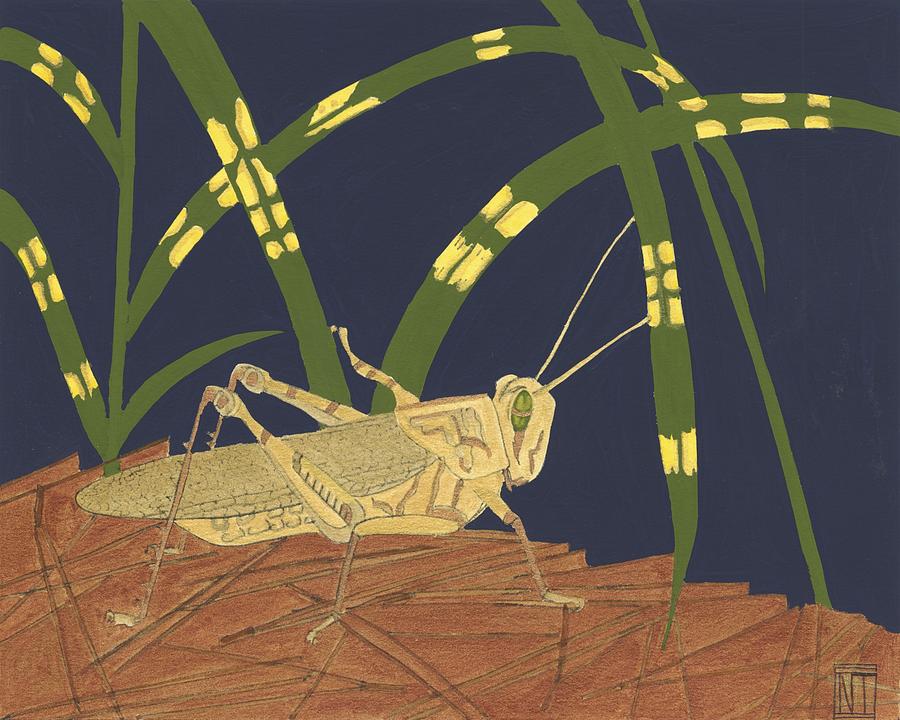 Grasshopper Painting - Ornamental Grasshopper I by Nina Tenser