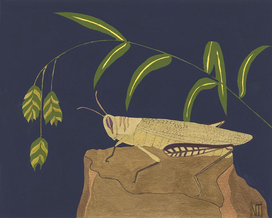 Grasshopper Painting - Ornamental Grasshopper II by Nina Tenser