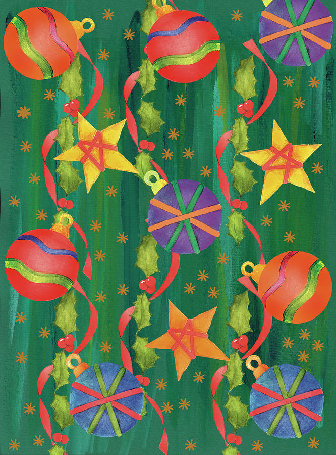 Holly Painting - Ornaments02 by Maria Trad
