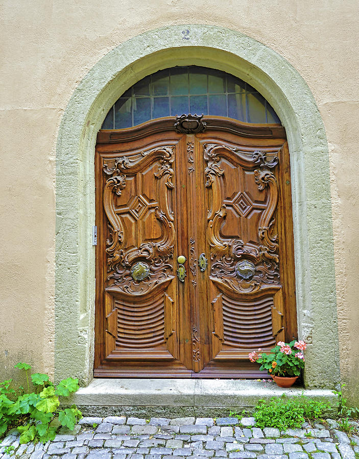 Ornate Door In The Town Of Rothenburg ob der Tauber In Bavaria Germany Photograph by Rick Rosenshein