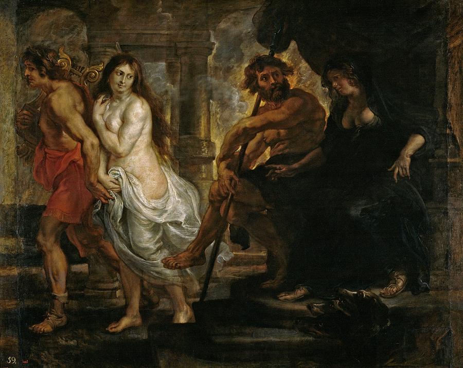 Orpheus and Eurydice, 1636-1637, Flemish School, Oil on can... Painting by Peter Paul Rubens -1577-1640-