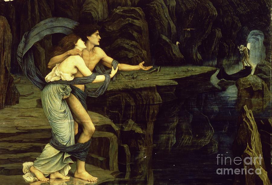 Boat Painting - Orpheus And Eurydice On The Banks Of The River Styx, 1878 by John Roddam Spencer Stanhope