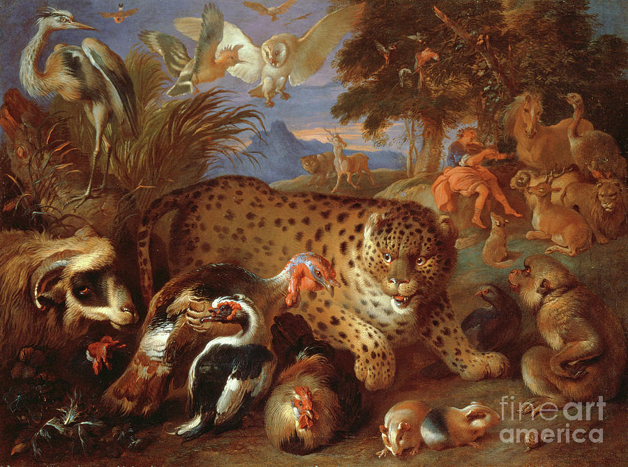 Orpheus Charming The Animals Painting by Giovanni Francesco Castiglione