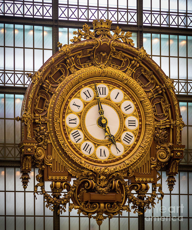 Architecture Photograph - Orsay Clock by Inge Johnsson