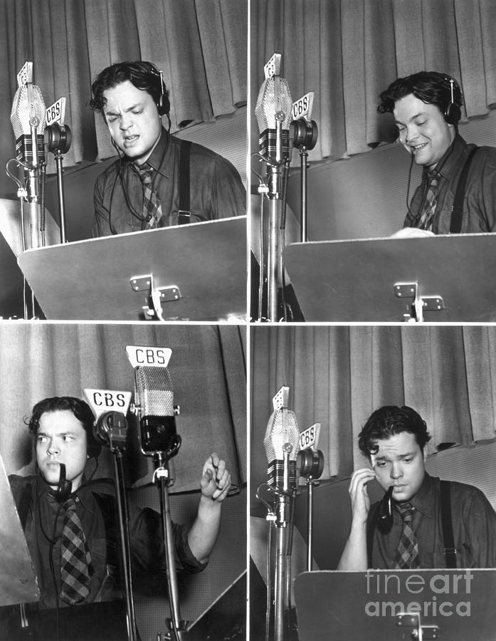 Orson Welles Broadcasting For Cbs Photograph by Bettmann