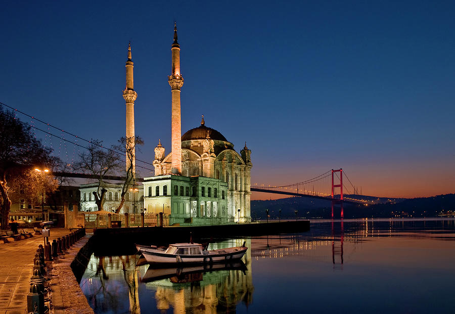 Ortakoy Mosque Looking Towards The Photograph by Izzet Keribar