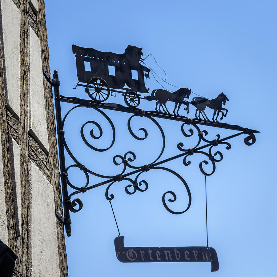 Ortenberg Restaurant Sign Strasbourg Photograph