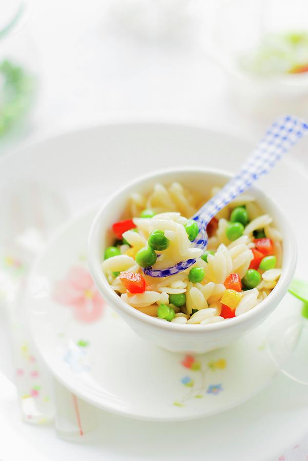 Orzo Pasta With Vegetables As Baby Food Photograph by Au Petit Gout Photography Llc