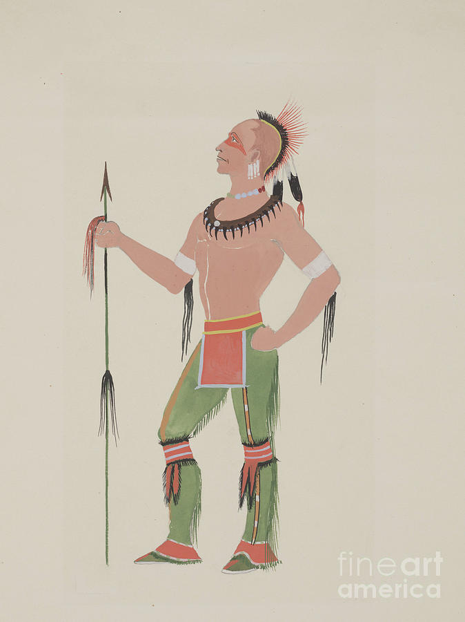 Osage, 1934 Painting by Monroe Tsatoke