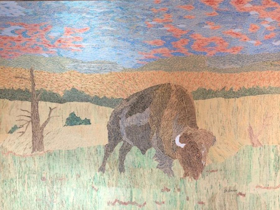 Osage Buffalo Painting by DLWhitson