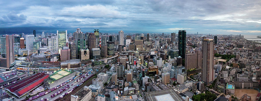Osaka Panorama With Low Clouds Photograph by Matias Jaskari