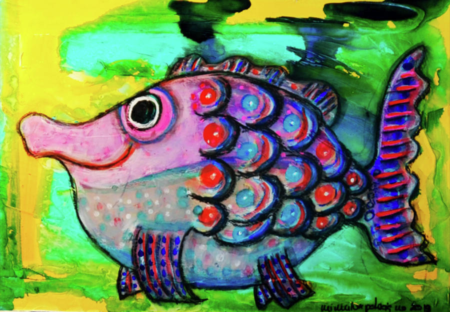 Oscar The Nosefish Mixed Media by Mimulux Patricia No