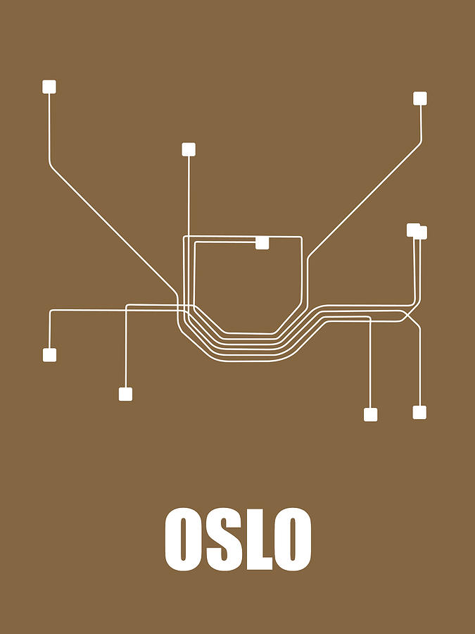Map Digital Art - Oslo Subway Map 2 by Naxart Studio