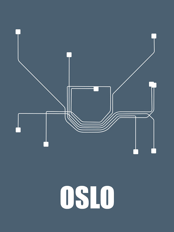 Oslo Digital Art - Oslo Subway Map by Naxart Studio Oslo Digital Art - Oslo Subway Map by Naxart Studio