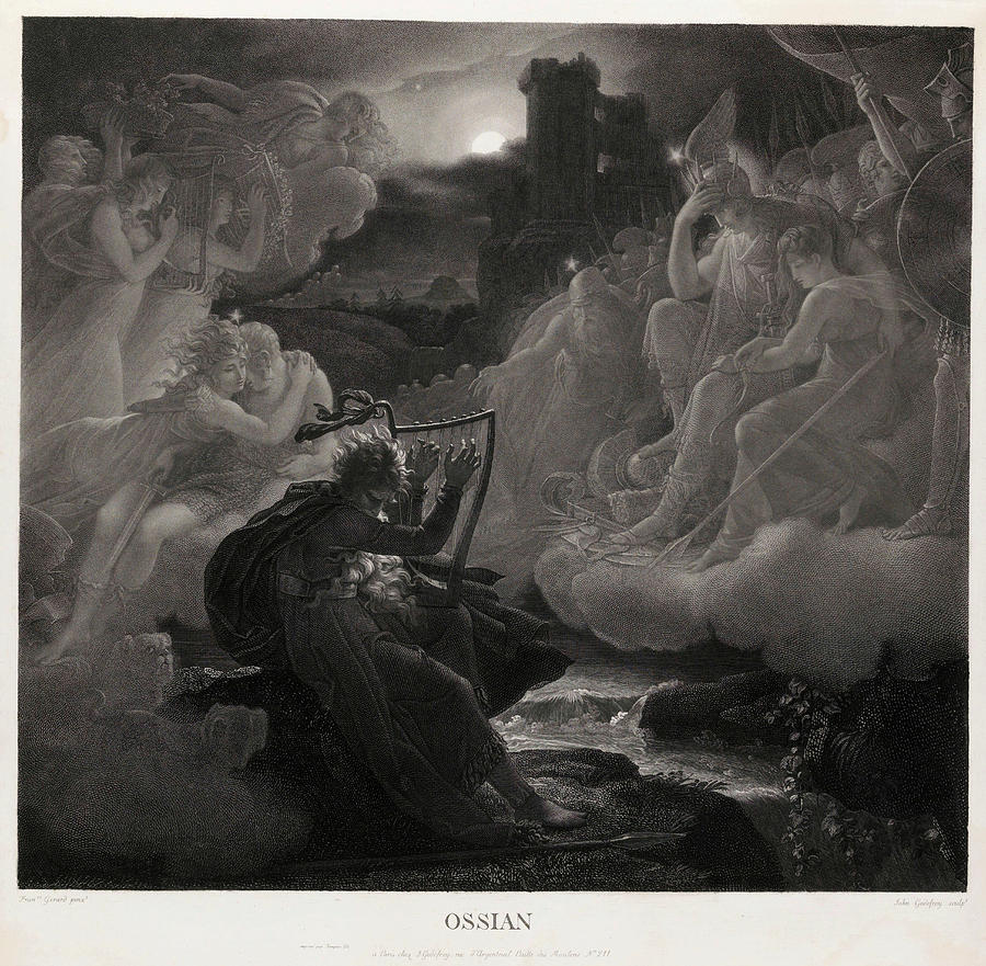 Jean Painting - Ossian Awakening The Spirits On The Banks Of The Lora With The Sound Of His Harp, 1801 by Jean Godefroy Jean Painting - Ossian Awakening The Spirits On The Banks Of The Lora With The Sound Of His Harp, 1801 by Jean Godefroy