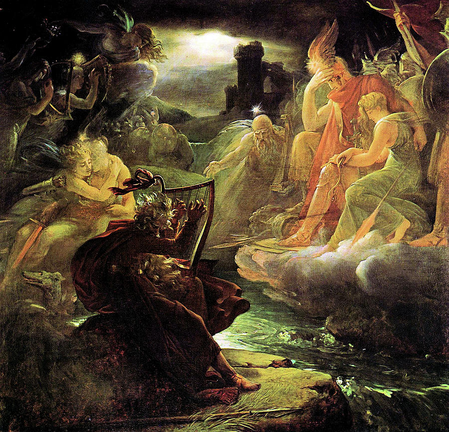 Ossian On The Bank Of The Lora Painting