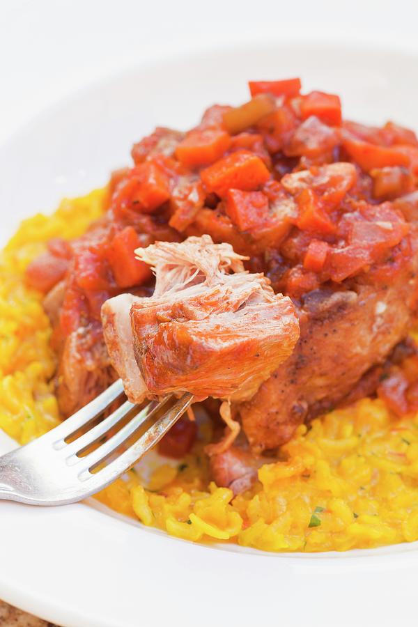 Osso Buco With Risotto Alla Milanese italy Photograph by Chuck Place
