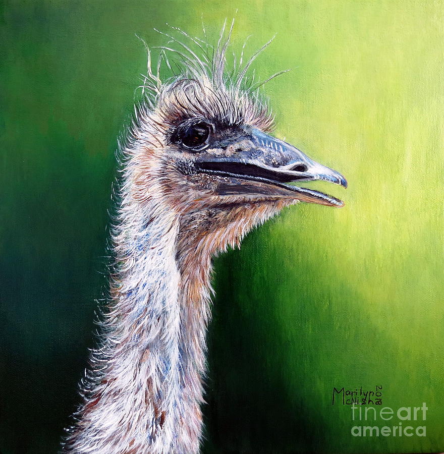 Ostrich Painting by Marilyn McNish