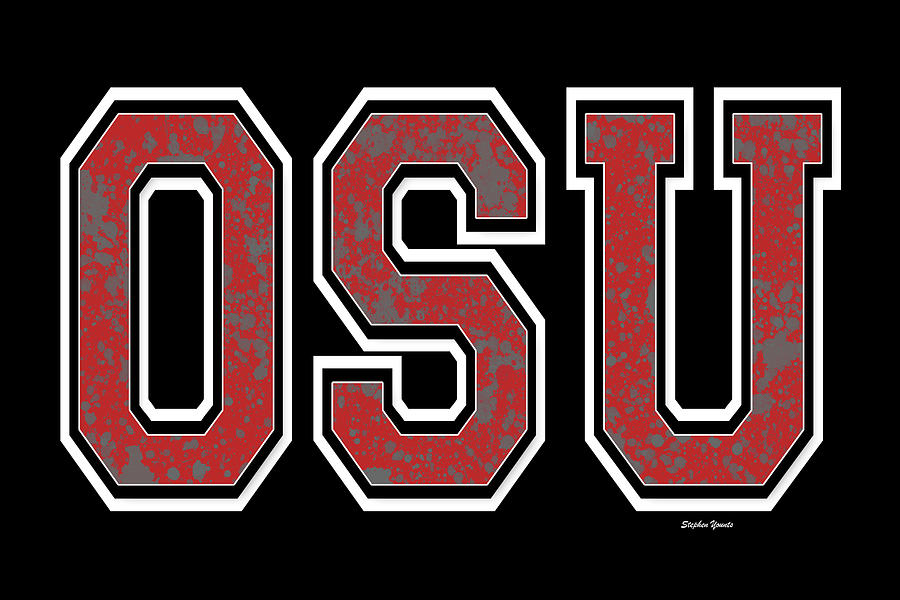 OSU - Ohio State University - Black Digital Art by Stephen Younts