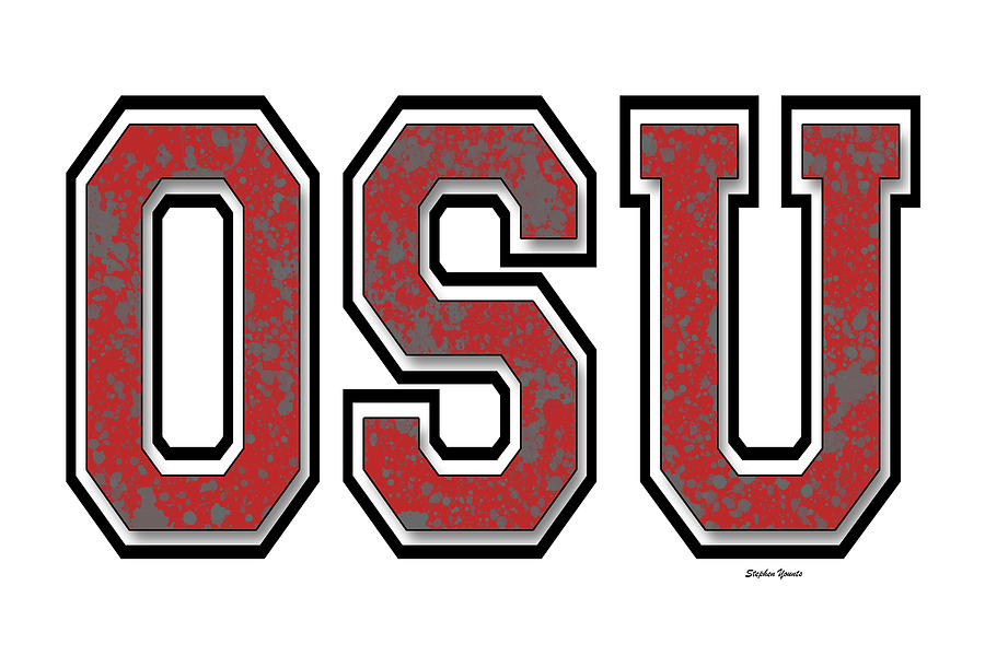 OSU - Ohio State University - White Digital Art by Stephen Younts